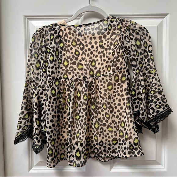 Leopard Print Sheer Top with Cami - Picture 2 of 10